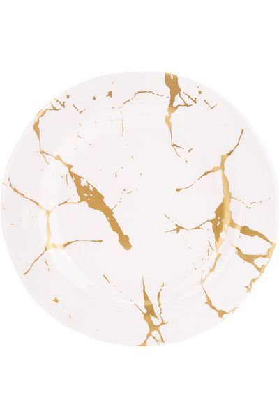AKDC M/Mine Dessert Plate L(23cm) xW(23cm) xH(1cm) White And Gold