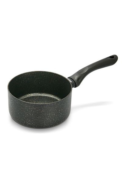 Fissman Saucepan Marble Designed Aluminium Non Stick  With Bakelite Handle Black 16x8cm/1.5LTR