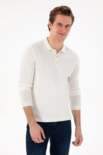 U.S. Polo Assn. Men's Ecru Basic Sweater 50294739 -Vr019