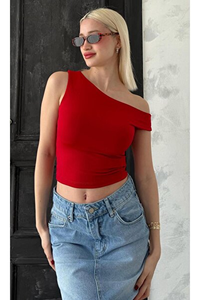 Seeh Tricou de bază roșu cu umăr Sh224