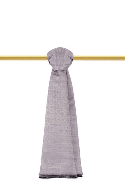 Bursa İpek Şal din bumbac din mătase cu model monogramă fluture ametist