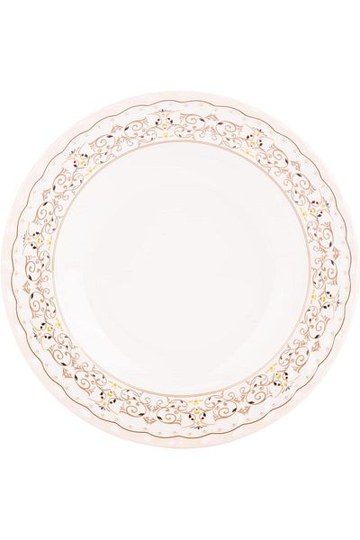 AKDC M/Mine Deep Soup Plate L(23cm) xW(23cm) xH(4cm) White, Gold, Brown