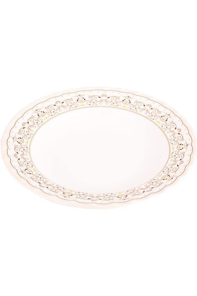 AKDC M/Mine Deep Soup Plate L(23cm) xW(23cm) xH(4cm) White, Gold, Brown