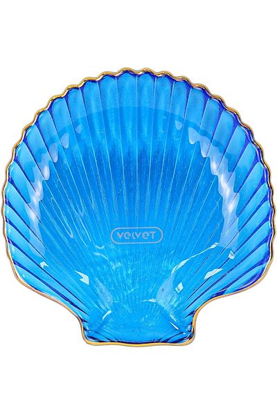 Winds Trading Snack Plate, Starfish Shell Shape Crystal Clear Glass Dish, Appetizer, Dessert, 14cm