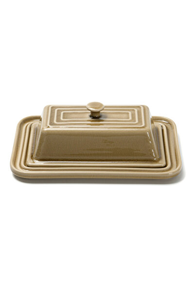 Fissman Ceramic Butter Dish Brown 21.7cm