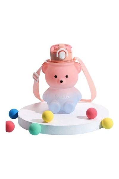 Home Teddy Bear Water Bottle with Straw
