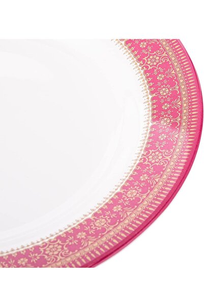 AKDC M/MINE SOUP PLATE 25CMX25CMX3CM white and pink