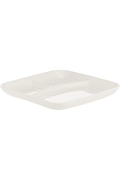Symphony 3 Division Square Plate,White