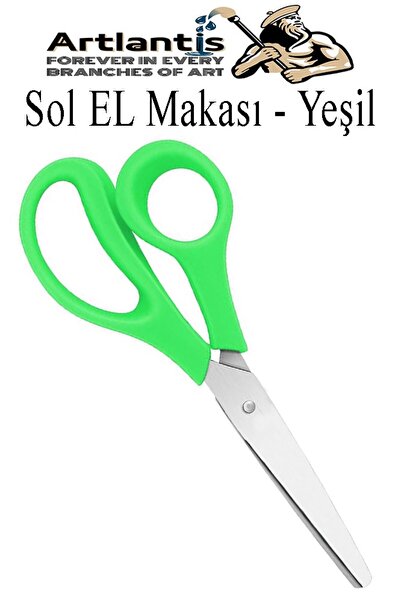 Artlantis Sol El Makası 1 Adet Solak Okul Makası Plastik Saplı Solel İçin Mak...