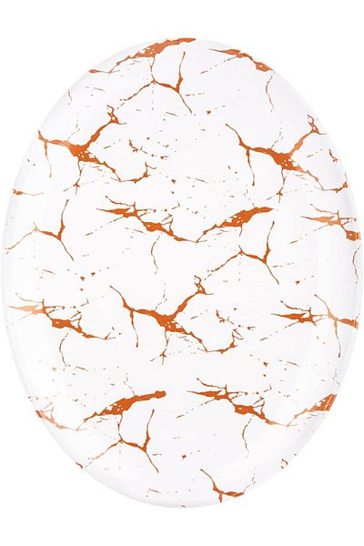 AKDC Melamine Oval Plate L(34cm) xW(44cm) xH(3cm) White And Red