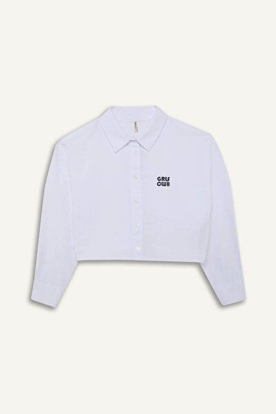 DeFacto Dívčí Crop košile Oxford s dlouhým rukávem D9149A825Sp