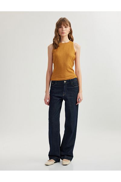 Koton Без ръкави с кръгло деколте Slim Fit Basic потник