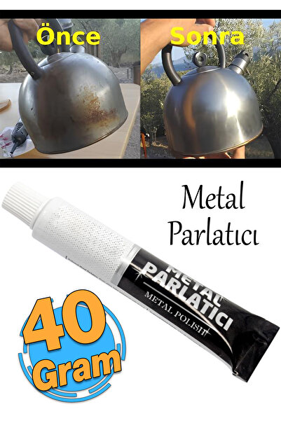 Badem10 Metal Parlatıcı 40 Gram Krem Temizle Parlat Koruma Nikel Gümüş Alüminyum Bakır Prinç Cilalama 1 Adet
