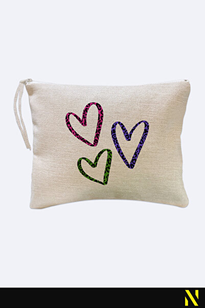 nilizma Heart Leopard Print Makeup Bag