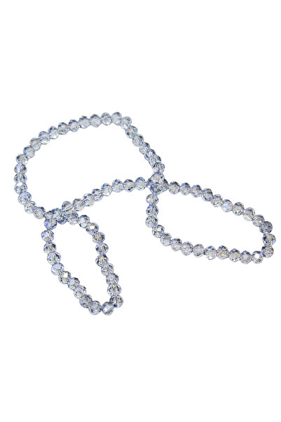 Serhat Aksesuar ve El İşçilik خرز زجاجي كريستالي نيلي شفاف 6 مم، 1 خيط - (80-85 قطعة)