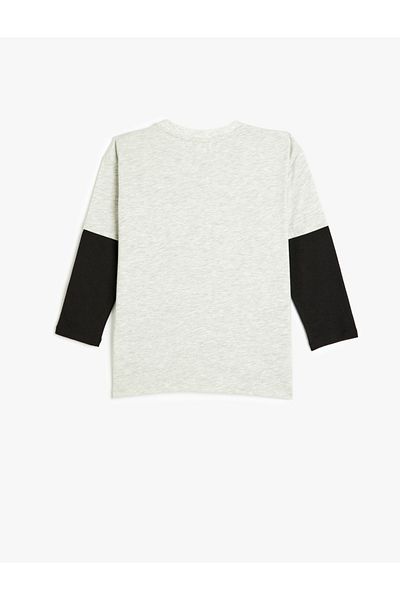 Koton Daffy Duck Printed Licensed Crew Neck Long Sleeve Cotton T-Shirt