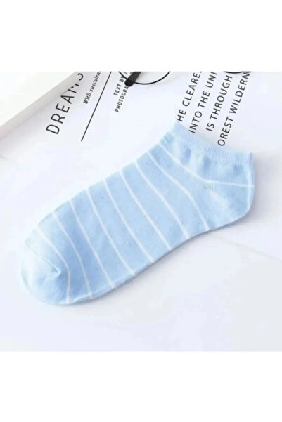 Meguca Socks 5 Çift Kadın Renkli Çizgili Extra Yumuşak Pamuklu Patik Çorap Seti