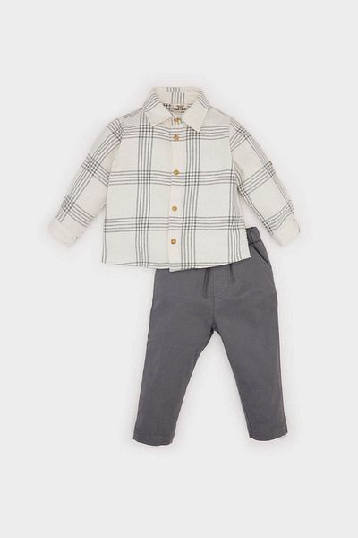DeFacto Gray Baby Boy Top and Bottom Set E0322A5/Gr452