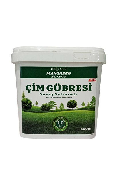 Doğatech MAXGREEN Çim Bakım Gübresi 20-5-10 Yavaş Salınımlı | 10 Kg
