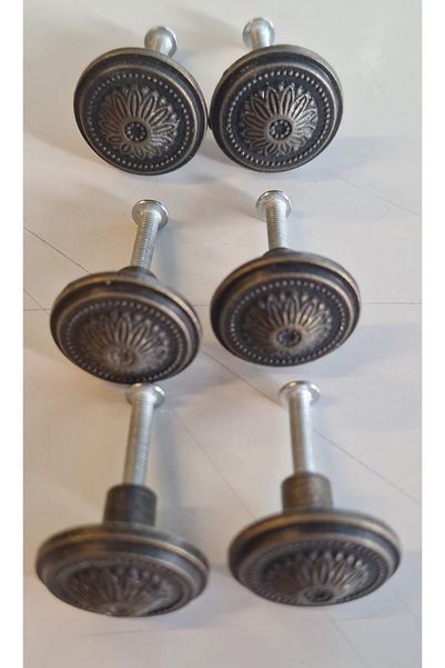 craftsy Vintage 6 adet mobilya çekmece , dolap, kulpları antik