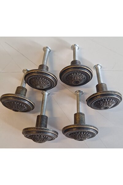 craftsy Vintage 6 adet mobilya çekmece , dolap, kulpları antik