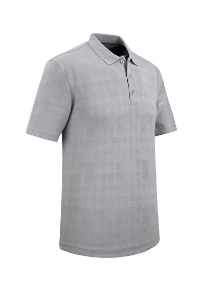 Çizgi Triko Ανδρικό μπλουζάκι με γιακά πόλο βαμβακερό Mercerized με αυτοσχεδιασμό ζακάρ κλασικό μπλουζάκι - 5105