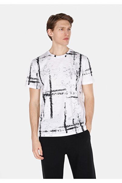 Colin's Regular Fit Round Neck Printed Men's White Short Sleeve T-Shirt