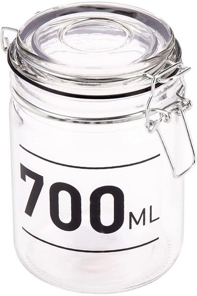 AKDC Glass Storage Jar 10Cm X 10Cm X 14Cm Transparent