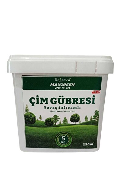 Doğatech MAXGREEN Çim Bakım Gübresi 20-5-10 Yavaş Salınımlı | 5 Kg
