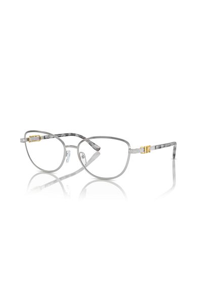 Michael Kors Woman Cat Eye Eyeglasses- Mk 3076b - Lense Size:55mm - Shiny Silver