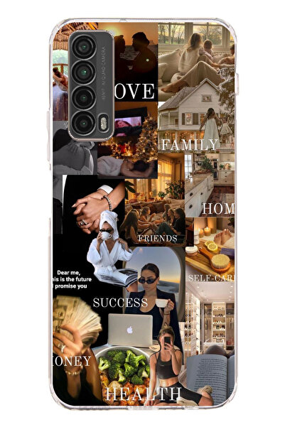 TechTree Huawei P SMART 2021 Uyumlu Hayal Panosu Vision Board Tasarımlı Şeffaf Silikon Kılıf