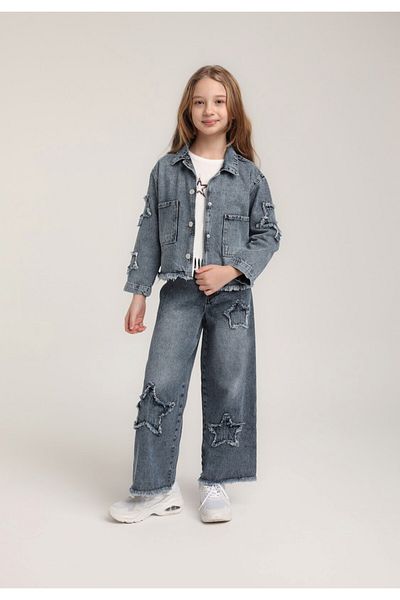 Escabel Girl's Denim Jacket Pants Set