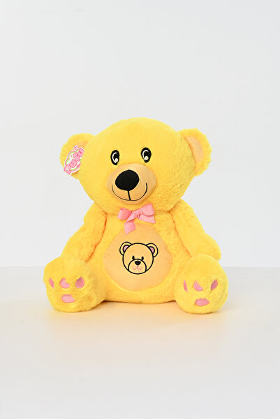 Pufu Toys Renkli Göbekli Kurdelalı Peluş Ayıcık Uyku Arkadaşı 40 cm