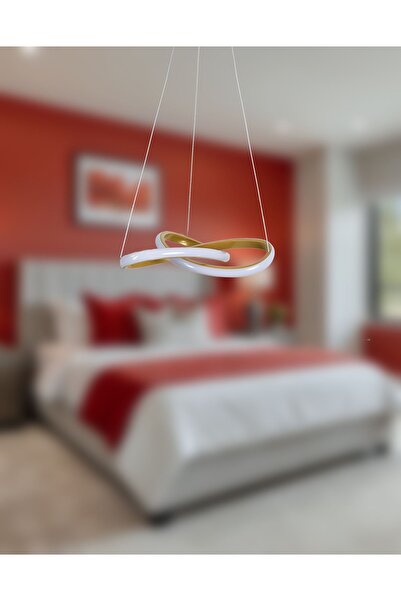 Luzarana Saturn Eskitme Kasa Beyaz Ledli  Modern Lüx Sarkıt Avize