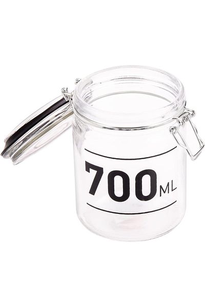 AKDC Glass Storage Jar 10Cm X 10Cm X 14Cm Transparent