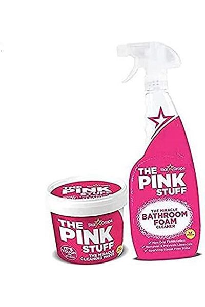 Stardrops Pink Stuff Bundle: 1 Miracle Cleaning Paste & 1 Bathroom Foam Cleaner, 2-Piece Pack