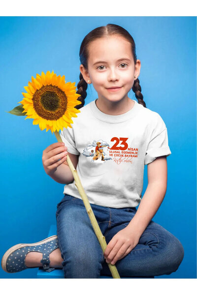 WİDİ 23 Nisan Çocuk Bayramı Mustafa Kemal ATATÜRK Tasarım Baskılı Regular Fit...