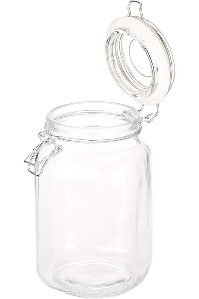 Harmony 2724623305677 Glass Jar with Glass Lid and Metal Clip, 1500 ml
