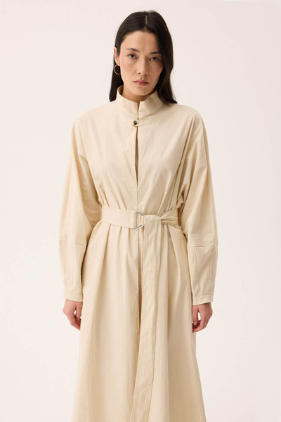 ZÜLAYS Dik Yaka Düğmeli Elbise Taş