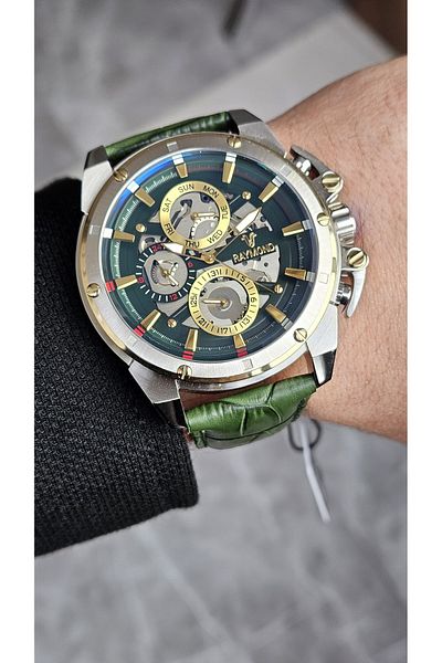 Raymond Rym-4469 Stainless Steel Case - Leather Cord - 2 Year Warranty - Men's Wristwatch