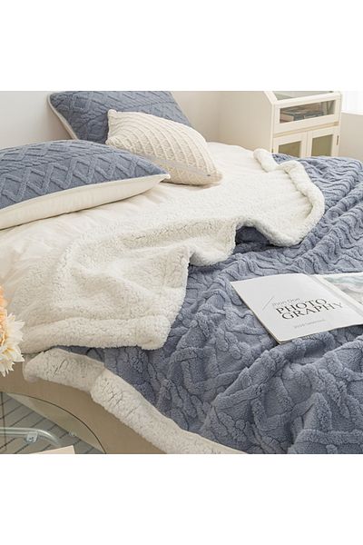 sharpdo Coral Flannel Thickened Lambswool Blanket Sofa Blanket 180*200CM