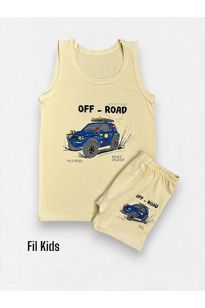 Fil Kids Σετ μπόξερ αθλητής αγοριού με βαμβακερό μοτίβο τζιπ εκτός δρόμου