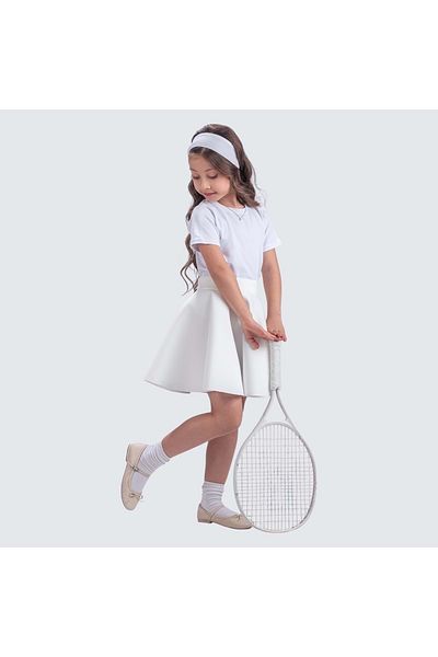 Mnk Baby&Kids Scuba 23 April Girl's Flared Skirt Mnk0565 White
