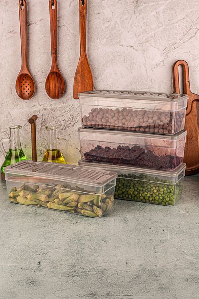 Poomy 4 Deep Refrigerator Organizer Set, Storage and Microwave Container