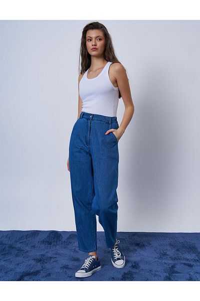KYR Indigo Denim Carrot Cut Trousers