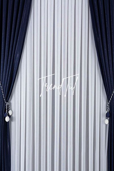 Tül Shop Suitable for Every Room No Ironing Quality and Tough Bamboo Model 1/2 Sparse Pleated Tulle Curtain