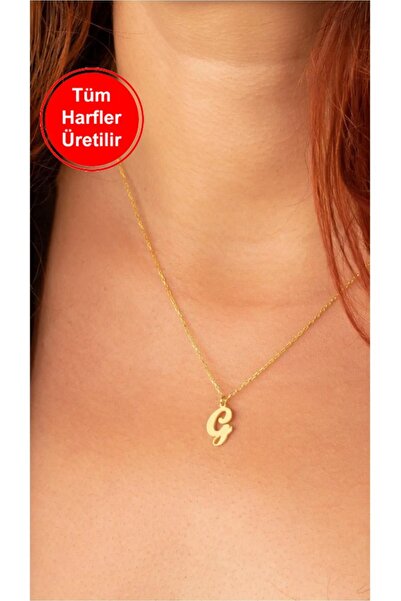 DİAMİNE PIRLANTA 14 Ayar Altın Harf Kolye (İSTENİLEN HARF YAZILIR)