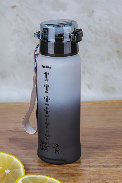 Poomy Large Size 700 ml Leakproof Lid Motivational Flask Water Bottle with St...