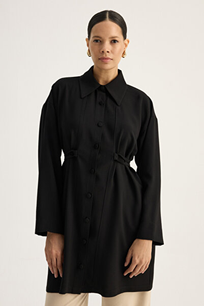 ZÜLAYS Gömlek Yaka Tunik Siyah