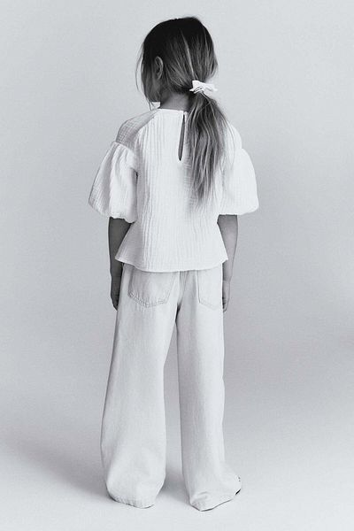 H&M Wide leg paper bag jeans